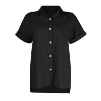 Camisa Simple y a la Moda para Mujer Algodón y Lino Informales, Clásicas con Manga Corta y Borlas - details 67