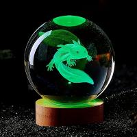1pc lámpara de bola de cristal grabada con láser Axolotl 3D, luz nocturna multicolorida, regalo creativo de cumpleaños para novia, compañera de clase, esposa, niños, decoración del hogar para sala de estar y dormitorio - details 4