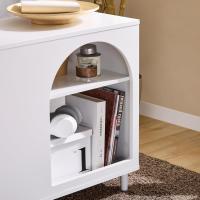 Mesa Auxiliar con 2 Estantes Consola Mesita de Noche con Ruedas Mesa Blanca Mesita 70 x 35 x 60 cm FBT34-W ES - details 39