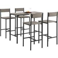 OGT14-N Conjunto Mesa Alta de Bar y 4 Taburetes con Respaldos Estilo Industrial,ES (Madera) - details 0