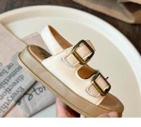 Sandalias de playa informales para niños y niñas, zapatos planos con hebilla de Metal para vacaciones de verano, diseño minimalista de estilo neutro elegante - details 10