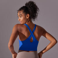 Hamidou-Chaleco de Yoga cruzado en la espalda, ropa interior deportiva sin costuras, Sujetador deportivo de alto impacto, secado rápido, adelgazante - details 20