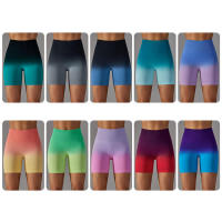 Gradient Yoga Mujer, entrenamiento, correr, gimnasio, pantalones cortos deportivos sin costuras, pantalones cortos de cintura alta para levantar guantes y Fitness - details 2