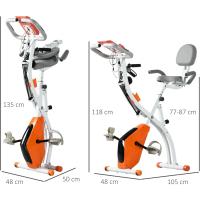 Bicicleta estática plegable regulable en altura, resistencia magnética ajustable, bicicleta de ejercicio con pantalla LCD y asiento con respaldo, sensor de pulso, 105x48x118 cm - details 12