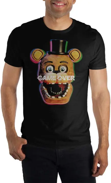 Camiseta negra para hombre de Five Nights at Freddy's Freddy Fazbear Blue Shadow - 1