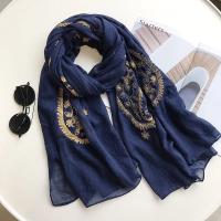 Otoño Invierno moda bordado anacardo Floral viscosa chal bufanda de mujeres indias cálido Pashmina Hijab y envolturas musulmanas Sjaal - details 16