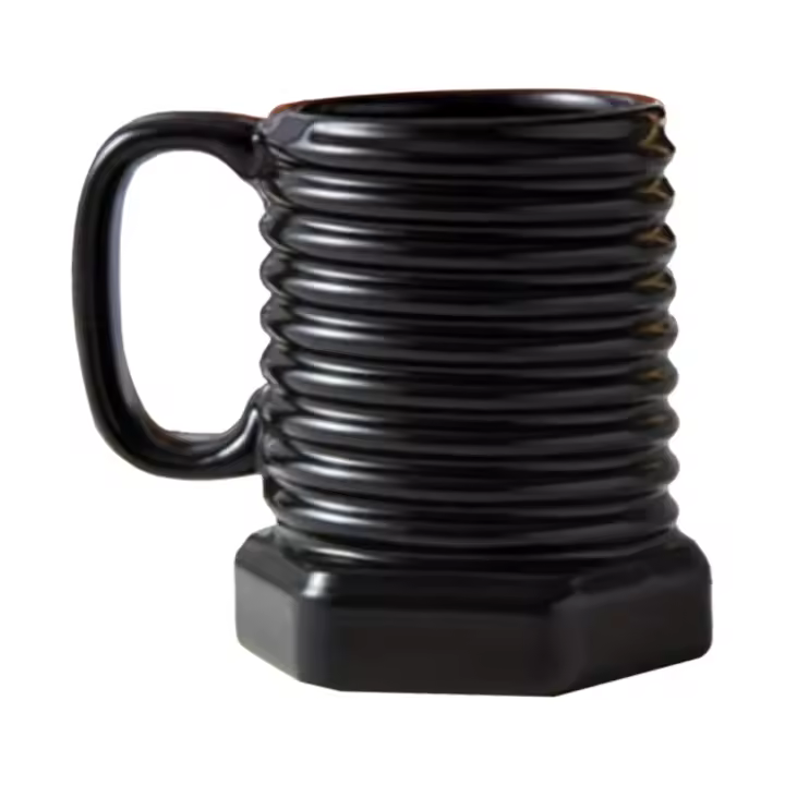 Taza de café con diseño de tornillo divertido, tazas de café de cerámica, tazas de agua novedosas, vasos de verano e invierno, regalos de vacaciones de cumpleaños C - 1