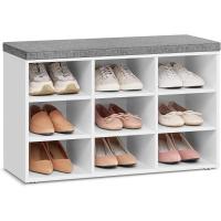 9 Compartimentos y Asiento Acolchado30,3 x 78,5 x 48 cmEntradaDormitorioSala EstarBlanco y Gris - details 0