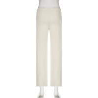 Pantalones de punto de pierna ancha a rayas con cintura elástica para mujer, novedad en la moda 2025 - details 17