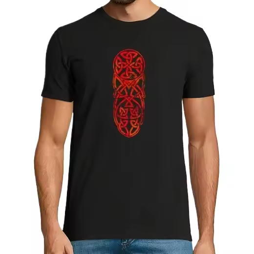 símbolo celta negro y rojo Camisetas hombre clásica premium de vikingos - 1