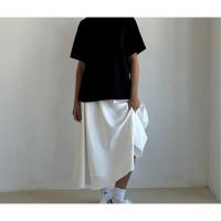 Falda holgada de satén elegante para mujer, faldas largas de cintura alta, ropa de calle, falda larga clásica, falda negra de moda para mujer 2025 - details 11
