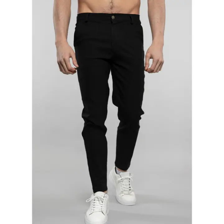 Pantalón de sarga con bolsillos para hombre - 1