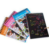 Tarjetas de papel con plantilla de grafiti para niños, 5 piezas, DIY, dibujo de notas, colores mágicos, arcoíris - details 0