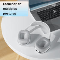 Auriculares inalámbricos Bluetooth con sonido de alta fidelidad Auriculares supraaurales Diadema Batería de larga duración Auriculares ajustables y giratorios Almohadillas de espuma viscoelástica Tapones metálicos para los auriculares Cancelación de ruido - details 4