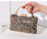 Bolso de noche,vintage,banquete,bolso de mano,clase alta,diamantes incrustados,bolso de señora. Pequeño bolso cuadrado, partido diario - details 4