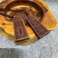 Cinco pedidos de trueno, ficha de madera de azufaifo de relámpago, tabú de glicina púrpura, colgante de la suerte - details 1