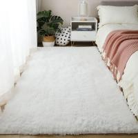 Alfombra de Peluche Blanca para Decoración de Sala de Estar Alfombra Gruesa para Dormitorio Alfombra Suave Antideslizante para Piso Alfombra de Tamaño Grande para Salón - details 2