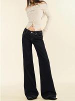 Pantalones vaqueros Retro de cintura alta para mujer, ropa de calle, pantalones vaqueros rectos, pantalones de pierna ancha holgados para mujer, novedad de Otoño Invierno - details 6
