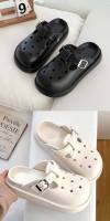 Muffin bolsa de suela gruesa media zapatillas para mujer, nuevas zapatillas frescas de un pie de primavera y verano. - details 6