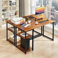 Escritorio de Computadora con Estantes Reversibles Mesa de Oficina para Ahorro de Espacio - details 32