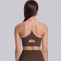 Sujetador deportivo de nailon para mujer, camiseta sin mangas de color sólido, transpirable, de secado rápido - details 7
