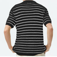 Nuevo suéter de punto de verano para hombres, camisa POLO informal de lana a rayas para hombres - details 9