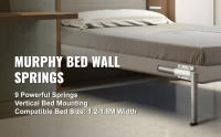 SucceBuy Mecanismo de resortes para cama de pared Murphy, kit de accesorios de soporte resistente, para camas King y Queen (vertical), bricolaje, acero, blanco - details 0