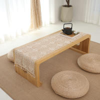 Mantel rectangular ahuecado, funda de crochet de campo retro beige, pañuelo de café, bandera suave para mesa de comedor - details 6
