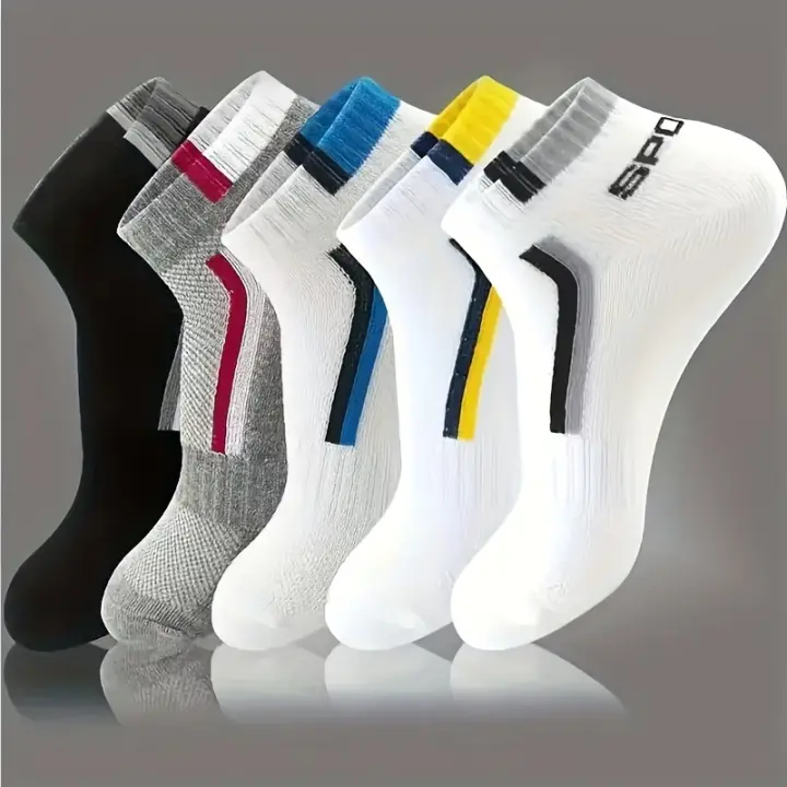 5 pares de calcetines transpirables para hombre - negros, absorbentes del sudor y cómodos, adecuados para baloncesto y uso diario - 1