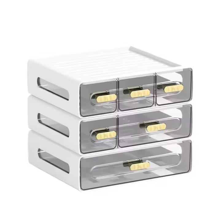 Caja de almacenamiento de maquillaje de escritorio de plástico multifuncional, escritorio de productos para el hogar, también utilizado para almacenar herramientas de alimentos - 1