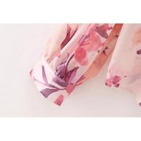 BUNO-Conjunto de dos piezas con estampado floral y manga larga para mujer, camisa informal con una hilera de botones y falda plisada de cintura alta - details 18