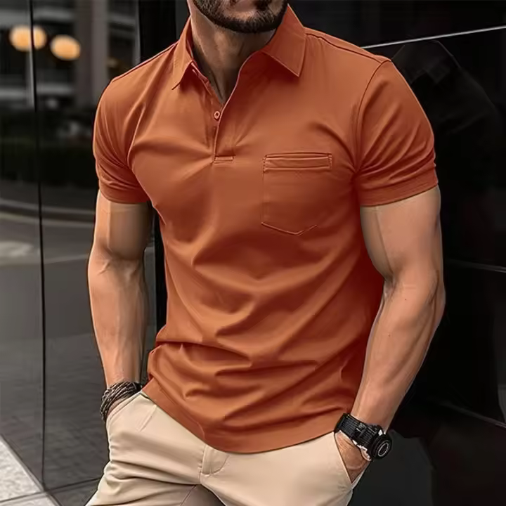 Polo de Moda para Hombres Verano 2025 Estilo Deportivo con Bolsillo en el Pecho - 1