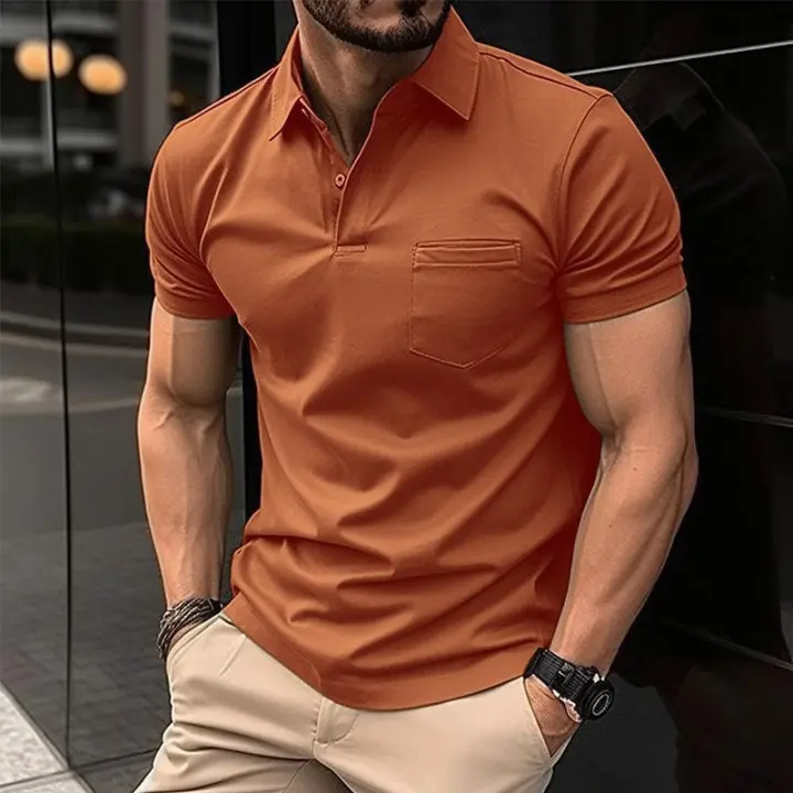 Polo de Moda para Hombres Verano 2025 Estilo Deportivo con Bolsillo en el Pecho - 1