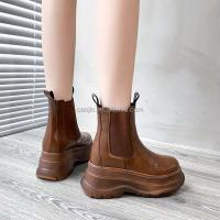 Modelo de llegada: tacones altos de marca para mujer, piel Oxford, botas Chelsea, precio bajo de invierno para mujer - details 10