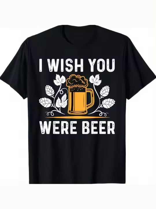 Camiseta para amantes de la cerveza, regalo para papá, manga corta con cuello redondo suave y cómoda, 230g - 1