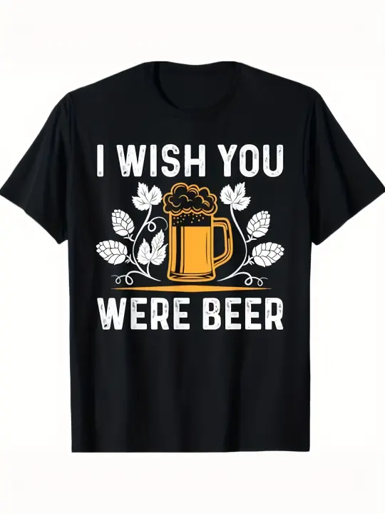 Camiseta para amantes de la cerveza, regalo para papá, manga corta con cuello redondo suave y cómoda, 230g - 1