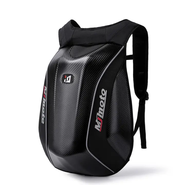 MJMOTO Paquete de Moto Helmet de Carcasa Dura de Fibra de Carbono Gran Capacidad, Impermeable, Anti-impacto Bolsa y Equipaje de Motocicleta - 1