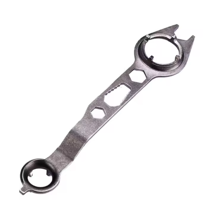 Llave para amoladora angular de 4 garras, llave de desmontaje de alta resistencia de doble cabeza, abrazadera estable, tornillo para tuercas de brida para amoladora de acero - 1