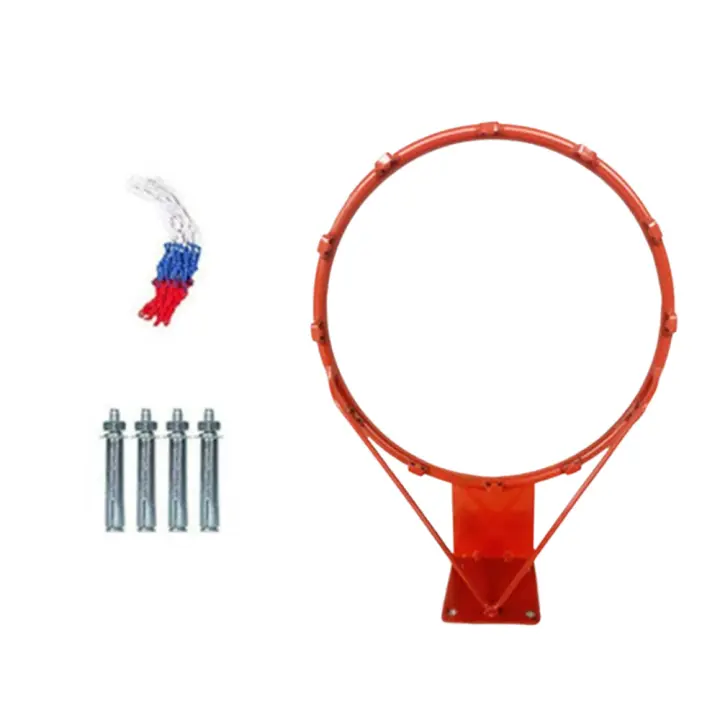 Red de baloncesto de tamaño oficial, aro de baloncesto montado en la pared de tamaño completo, anillo colgante - 1