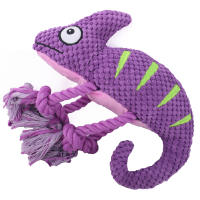 Camaleón de peluche, juguete interactivo extraíble, resistente, con sonido para perros medianos y grandes - details 5
