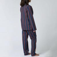 Conjunto de 2 piezas de blusa de manga para hombre y mujer, camisa y pantalones largos con estampado de rayas vintage, ropa de estar por casa - details 12