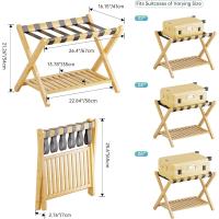 plegable para maleta de bambú con estante de almacenamiento para habitación - details 3