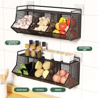 Cesta de alambre para colgar en la pared de frutas, encimera de cocina, aperitivo de cocina, iluminación de cebolla y patata CA - details 3