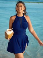 Traje de baño de una pieza con falda para mujer, talla grande, nuevo 2025 - details 8