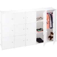Armario Modular con 11 Compartimentos y 2 Barras, Blanco, 37x110x181 cm, plástico - details 2