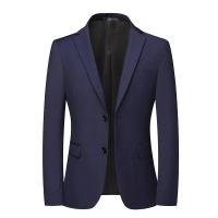 Blazer de Moda para Hombres Color Sólido Estilo Británico Traje de Trabajo Profesional - details 3