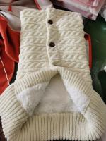 Saco de dormir de punto grueso para bebé, forro de Cachemira de imitación infantil, envoltura para recién nacido, manta para cochecito de niño - details 10
