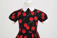 Vestido de Fiesta de Cumpleaños de Princesa para Niñas en 2025 Estampado de Cereza Lindo - details 12