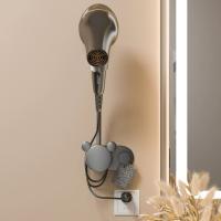 Soporte ajustable para secador de pelo, soporte de pared con fuerte capacidad de carga, soporte duradero sin perforación, estante de almacenamiento para el baño - details 1