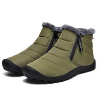 Botas de invierno informales para hombre, botines de terciopelo, impermeables, con doble cremallera, botas de nieve, zapatos de algodón antideslizantes cálidos para exteriores - details 26